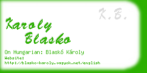 karoly blasko business card
