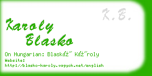 karoly blasko business card